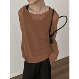 WIAOFELLAS  -  Summer New Men's T-shirt O-neck Off Shoulder Long Sleeve Knitted Tees Top Man Thin Breathable Loose Casual T-shirt For Male