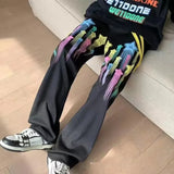 Wiaofellas  -  Men's Sweatpants Hip-hop Wide Leg Man Sweat Pants Straight Trousers Stylish New Items In Baggy Tracksuit Bottoms Korean Style