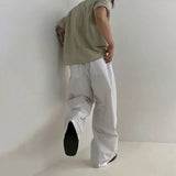 WIAOFELLAS  -  Mens Short-Sleeved Shirt Summer Daily Korean Style Roll-Tab Sleeves Trendy Shirt Loose Casual High-End Thin Lapel Mens T-Shirt