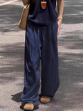 WIAOFELLAS  -  Lightweight Ice Silk Linen Trousers Straight Leg Wide Leg Casual Loose Fit Summer Pants for Men And Women Breathable Comfortable