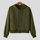 WIAOFELLAS  -  Men Hoodies Solid Color Zipper Hooded Long Sleeve Casual Male Sweatshirts Streetwear Spring 2026 Fashion Outerwear Men