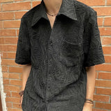 Wiaofellas  -  Korean High-end Design Shirt Chinese Style Retro Neutral Short-sleeved Top Summer Thin Personalized Casual Loose Elegant Shirt