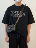 Wiaofellas Printing Letter Neutral T-shirt Korean Style Personality New Fashion Loose Casual Simple Solid Color Top 2A2032