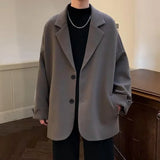 Wiaofellas  -  Casual Men's Suit Jacket Spring Autumn Style Handsome High-End Feeling Western Clothes Upper Apparel Regular Length