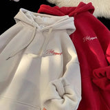 Wiaofellas  -  Men's High Street Letter Print Hoodies New Casual Oversized Aesthetic Hooded Sweatshirts Man Y2K Vintage Long Sleeve Hoodie