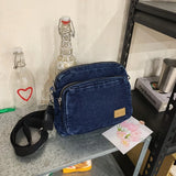 WIAOFELLAS  -  Canvas cash register shoulder messenger bag multi-layer cloth bag unisex wallet