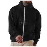WIAOFELLAS  -  Men's Fleece Pocket Hoodie Men's Fall and Winter Street Casual Hoodie Outdoor Loose Sweatshirt Multi-color Option