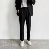 WIAOFELLAS  -  Men Small Trousers Spring and Summer New Korean Style Trendy Nine-point Casual Straight Loose Wide-leg Pants