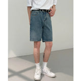 Wiaofellas  -  Summer Denim Shorts Men Fashion Retro Blue Denim Shorts Men Streetwear Korean Straight Jeans Mens Vintage Jean Shorts M-2XL