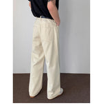 WIAOFELLAS  -  Baggy Beige Jeans Men Fashion Casual Oversized Wide Leg Jeans Men Streetwear Korean Loose Straight Denim Pants Mens Trousers