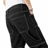 WIAOFELLAS  -  Streetwear Trendy Versatile Jeans Men Multi Pocket Cargo Pants Spring And Autumn American Vintage Straight Leg Denim Trousers