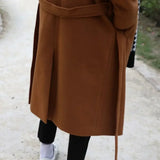 WIAOFELLAS  -  Autumn Winter Jacket Korean Fashion Coat Casual Korean Style Outerwear Solid Color Pattern Suitable For Vacation