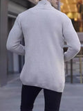 Wiaofellas  -  Autumn Men Casual Fashion Cardigan Sweater Elegant Solid Color Knit Coat Hombre Tops Male All-match Outwear Men's Clothing