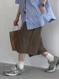 WIAOFELLAS  -  Summer Retro Brown Workwear Seven-Foot Pants Men's Loose Straight Wide Leg West Pants Trendy Casual Trousers