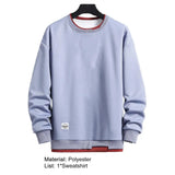 Wiaofellas  -  Men New Fleece Sweatshirts Solid Color Long Sleeve Casual Double-layered Pullovers Men O Neck Sweatshirt Mens Pullover Hoodies