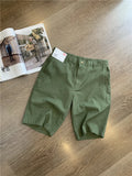 Wiaofellas  -  Casual Business Fashion Short Washed Cotton Men's Summer Shorts Straight Leg mid Waist Youthful Energy Style Trendy Fit