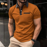 WIAOFELLAS  -  New Summer Men's Polo Shirts Short Sleeve Contrast Color Polos Men Business Casual Fashion Tops Sports Tees Man Streetwear