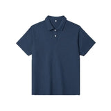 WIAOFELLAS  -  Men's Lapel Polo Shirts 2025 Summer New Product Waffle Loose Solid Color Short Sleeve Mens T-shirt