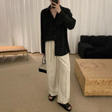 WIAOFELLAS  -  Men's Shirt Korean Textured Causal Blazer Elegant Bright Wire Jackets Casual Versatile Party Wear Banquet Dressy Men's Clothing