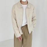 Wiaofellas  -  Work Jacket Men's Spring New Trendy Brand Loose and Handsome Niche Jacket Men's Jacket Lapel Long-sleeved Clothes