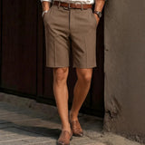 Wiaofellas  -  Mens Summer Thin Straight Leg Suit Shorts Business Casual 5 Inch Formal Shorts