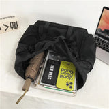 WIAOFELLAS  -  Solid Black Men's Backpacks Cool Streetwear Style Man Backpack Harajuku Large Capacity School Bags Waterproof Nylon Bags for Men