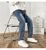 WIAOFELLAS  -  New Autumn Style Versatile Trendy Brand Loose Slimming American High Street Trousers Washed Casual Straight Wide Leg Jeans