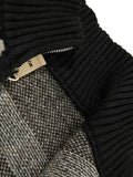 Wiaofellas  -  Fall Winter Retro Geometric Knit Cardigans Men Fashion Zipper Stand Collar Sweatercoats Mens Stylish Slim Knitting Jacket Coats
