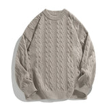WIAOFELLAS  -  Winter Striped Sweater Men Harajuku Knitted Solid Jumpers Oversized Streetwear Hip Hop Men Casual Warm Black Pullover Sweaters