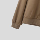 WIAOFELLAS  -  Men Hoodies O-neck Long Sleeve Streetwear Loose Casual Male Sweatshirts Fashion Solid Color Men Clothing Pullovers