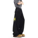 Wiaofellas  -  Mens Jeans Pants With Hole Casual Vintage Straight Leg Korean Fashion Streetwear Harajuku Trousers