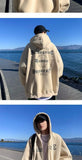Wiaofellas  -  Zipper Cardigan Sweatshirt Men's High Street Hip-hop Hooded Jacket Trendy Loose Top