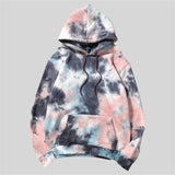 WIAOFELLAS  -  Hip Hop Tie Dye Hoodie Sweatshirt Men Fleece Streetwear Harajuku Cotton Hooded Pullover Men Pink Colors Loose Unisex Hoodies