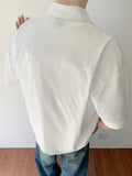 Wiaofellas  -  Summer Thin Pure Cotton Short Sleeve Casual Loose Shirt for Men Youth Trendy Brand Japanese Hong Kong Style Loose Shirt