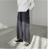 Wiaofellas  -  Men's Workwear Pants Straight Leg Loose Fit Faionable Japanese Sle Wide Leg Pants Hong Kong Sle Versatile Trendy Nine