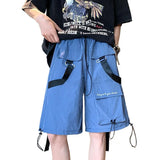 WIAOFELLAS  -  American Style Large Pocket Drawstring Functional Shorts Men's Oversize Causal Loose Overalls Wear Five-point Pants Male Clothes