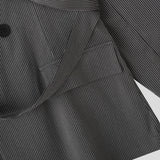 WIAOFELLAS  -  Men Irregular Blazer Striped Lapel Long Sleeve Casual Suit Men Streetwear Hollow Out Fashion Male Thin Coats Blazer