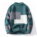 WIAOFELLAS  -  Fake Two Sweaters Men Autumn-winter New Thick Warm Contrast Color Sweater Men Shirt Collar Sweater Men  Pullover  New Products