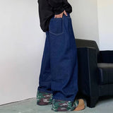 Wiaofellas  -  Silhouette Pants Loose Wide Leg Men Jeans Solid Color Korea Fashion Wide Leg Male Trousers New Casual