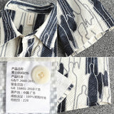 WIAOFELLAS  -  Personality abstract pattern pattern trend short-sleeved shirt men's American trend thin seersucker shirt