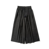 WIAOFELLAS  -  Summer Chinese Style Wide Leg Pants Men Loose Joggers Trousers Male Linen Straight Elastic Waist Hip Hop Full Length Pants