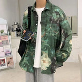 WIAOFELLAS  -  Trendy Brand Retro Oil Painting Printed Long-sleeved Shirt Men Street Loose Casual Couple Shirt Jacket