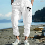 WIAOFELLAS  -  Casual Breathable Cotton Pants For Men Autumn Vintage Pattern Printing Loose Cargo Pants Streetwear Mens Fashion Patchwork Pants