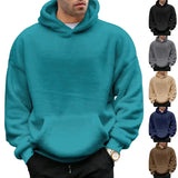 Wiaofellas  -  Winter New Double-sided Velvet Youth Hooded Sweatshirt Men's Lamb Wool Winter Pullover Jacket