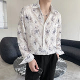 WIAOFELLAS  -  Sexy See-through Thin Lace Floral Shirts for Men Flower Embroidery Long Sleeve Men's Shirt Plus Size Club Party Mens Clothing