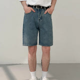 Wiaofellas  -  Summer Denim Shorts Men Fashion Retro Blue Denim Shorts Men Streetwear Korean Straight Jeans Mens Vintage Jean Shorts M-2XL