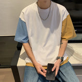 WIAOFELLAS  -  Shadowless wall ice crew-neck T-shirt Loose all decorative chain men's crew-neck T-shirt breathable