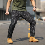 WIAOFELLAS  -  Men'S Overalls Spring And Autumn Casual Outdoor Camouflage Hiking Pants Quick-Drying Multi-Pocket Combat Pants