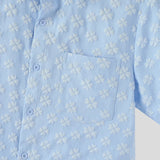 WIAOFELLAS  -  Men Shirt Flower Printing Lapel Short Sleeve Loose Casual Crop Tops Men Streetwear Summer Korean Style Fashion Shirts