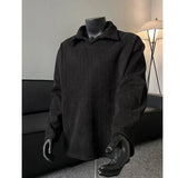 WIAOFELLAS  -  Mens American Style Long Sleeve T Shirt Turn Down Collar Sweatshirt With Wheat Pattern